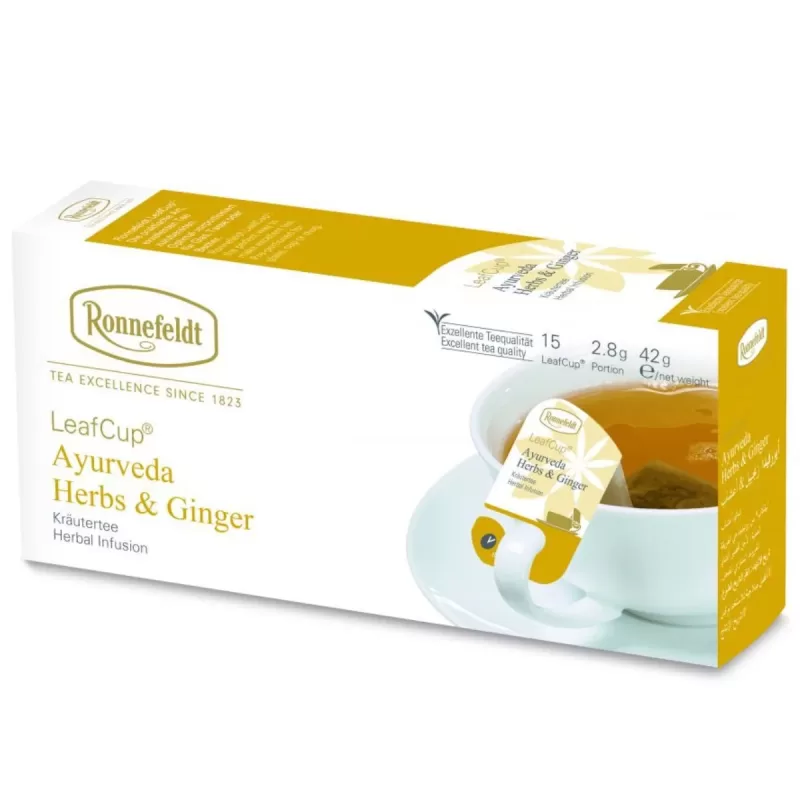 Leaf Cup Hearb & Ginger (urter og ingefær te) - Ronnefeldt - 15 Teposer
