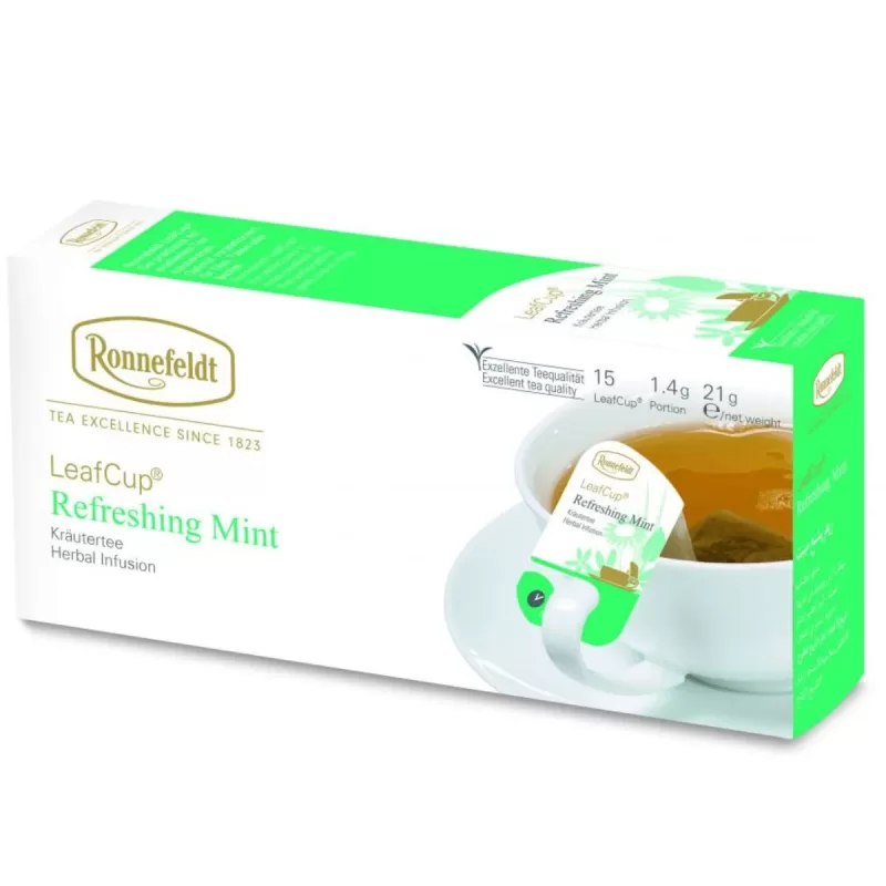 Leaf Cup Refreshing mint (mynte te - frisk smak) - Ronnefeldt - 15 Teposer